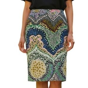 ANTHROPOLOGIE MOULINETTE SOEURS Riverwood Botanical Pencil Skirt EUC Size 4